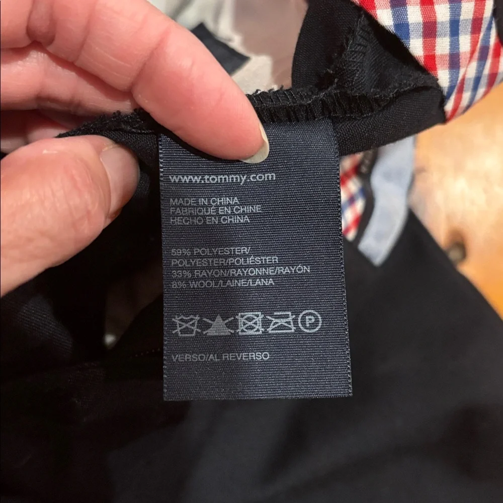 TOMMY HILFIGER Boys 12 Navy Blue Wool Dress Pants